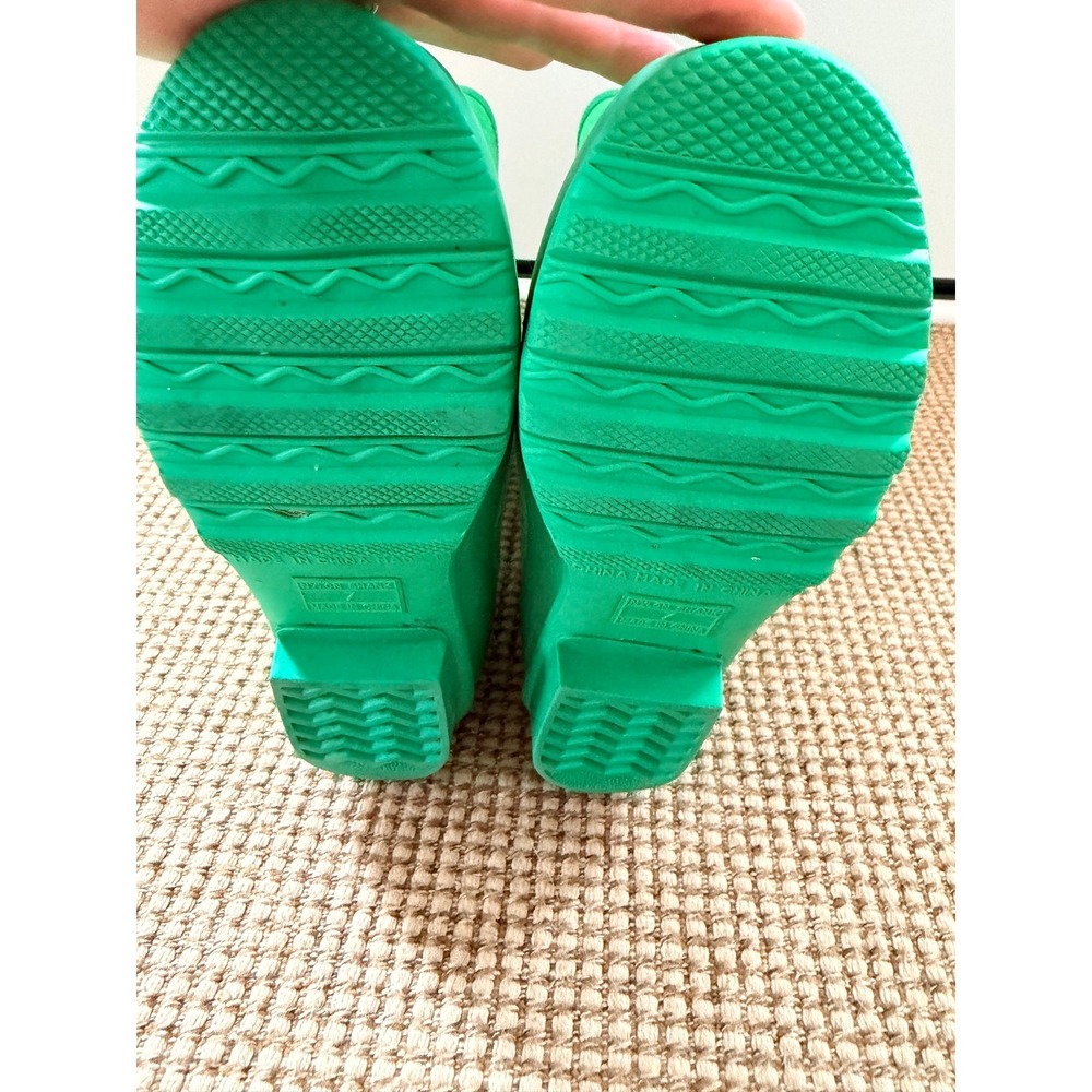 LL Bean Wellie Rain Boots Womens 7 Green Paisley Waterproof - Picture 5 of 5